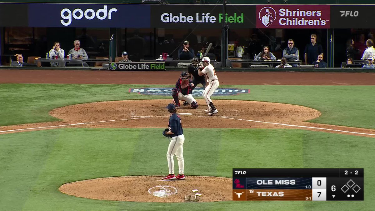 .Walker Hooks has retired every batter he's faced 🤯 #ShrinersShowdown | Shriners Children's | Globe Life Field | Ole Miss Baseball