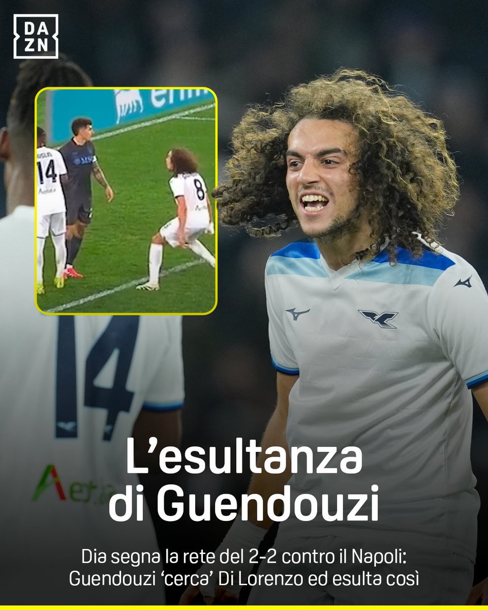 Dia al minuto 8️⃣7️⃣ ⚽️ Guendouzi: 🗣️👀 #LazioNapoli #SerieAEnilive #DAZN