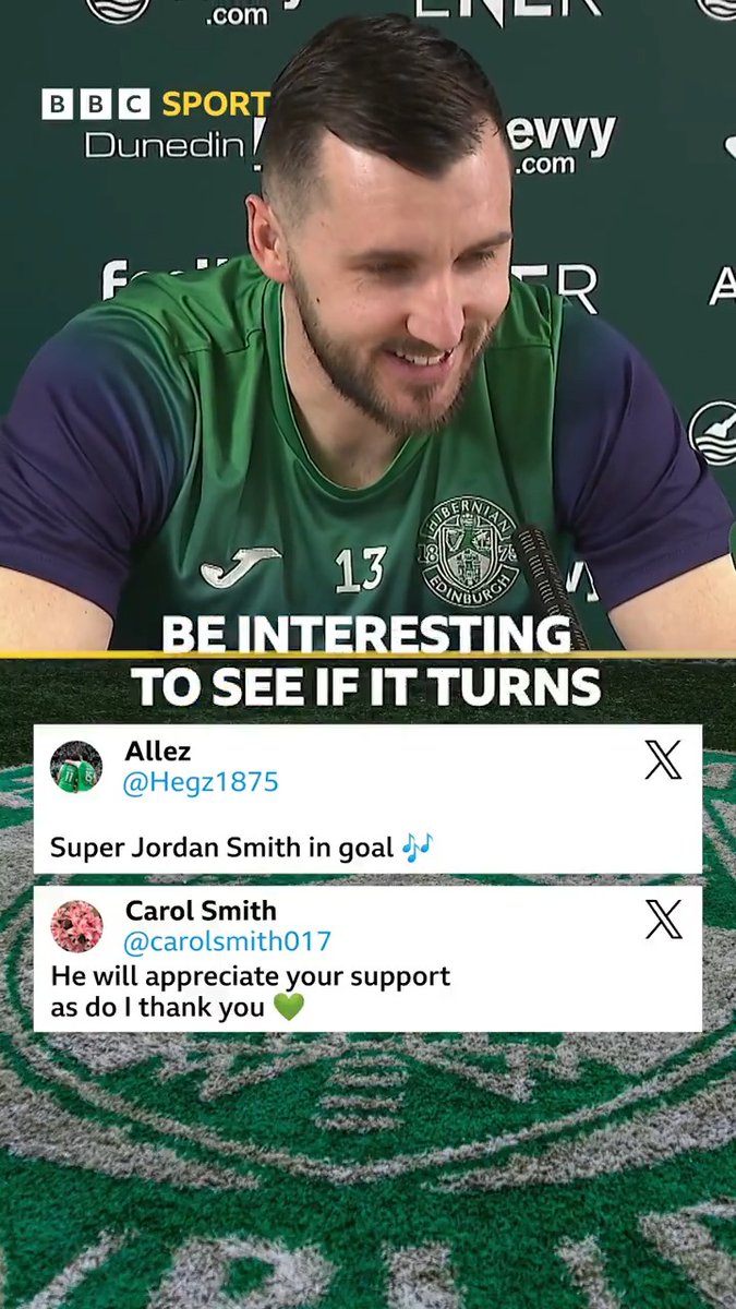 These wholesome replies from Jordan Smith's mum to Hibs fans 🥹 #BBCFootball