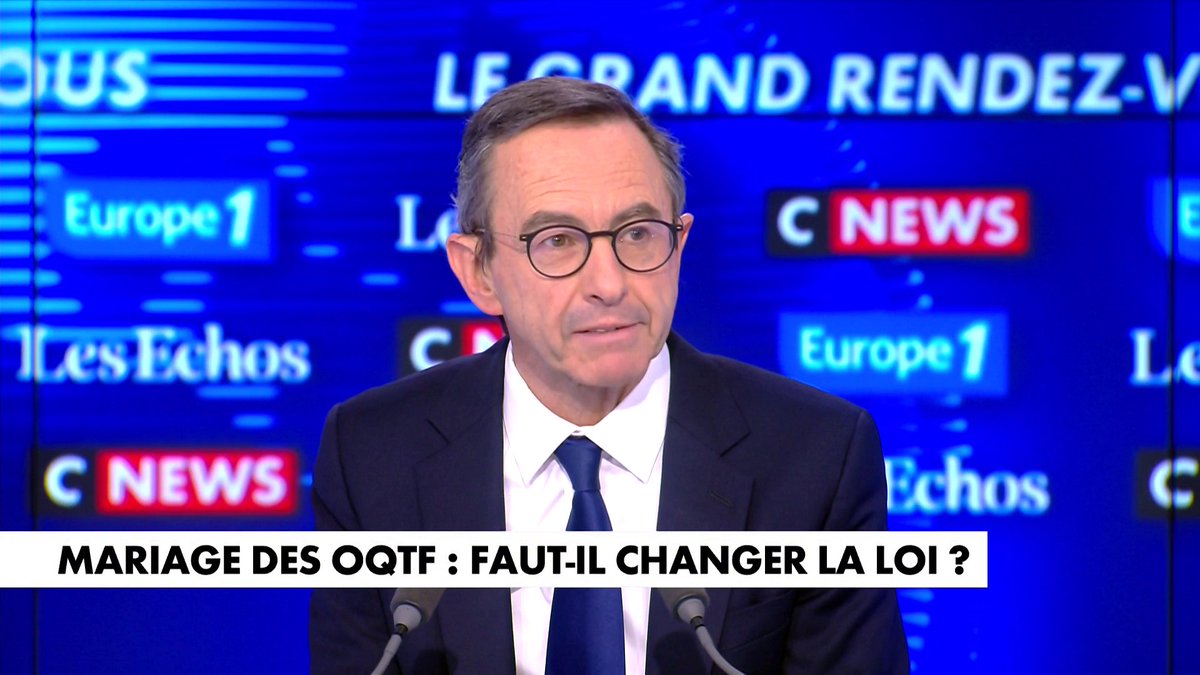 Bruno Retailleau a apporté son soutien à une proposition de loi visant à «interdire un mariage» quand l'un des époux est en situation irrégulière #LeGrandRDV