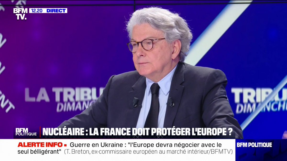 Guerre sur le sol de l'UE: "Tout est crédible", assure Thierry Breton (ancien commissaire européen)