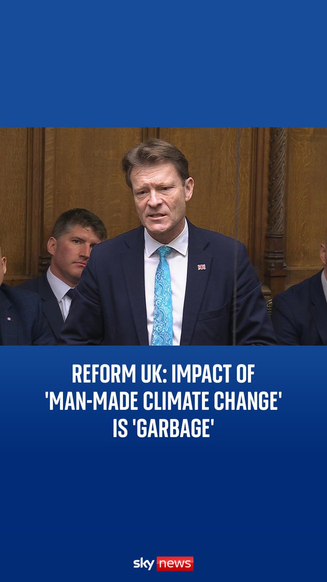Reform UK Deputy Leader Richard Tice MP 🇬🇧 has told Sky's Ali Fortescue that he does not accept that the main elements of climate change have been 'man made'