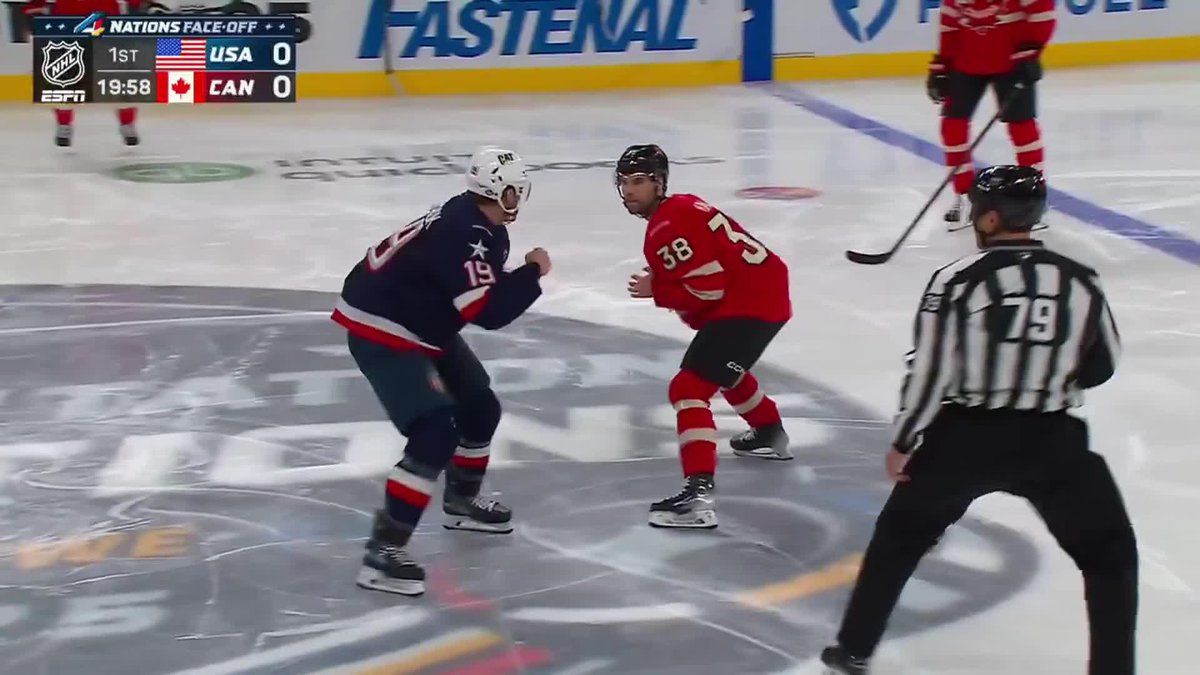 ยฟยฟRรCORD DE TROMPADAS?? ๐ฅ En el partido entre Canadรก y Estados Unidos en hockey sobre hielo, se dieron ยกTRES PELEAS! en los primeros ยกNUEVE SEGUNDOS! ๐ณ En la previa, abucheos al himno estadounidense y a los jugadores... ยกeso picรณ todo en Montreal!