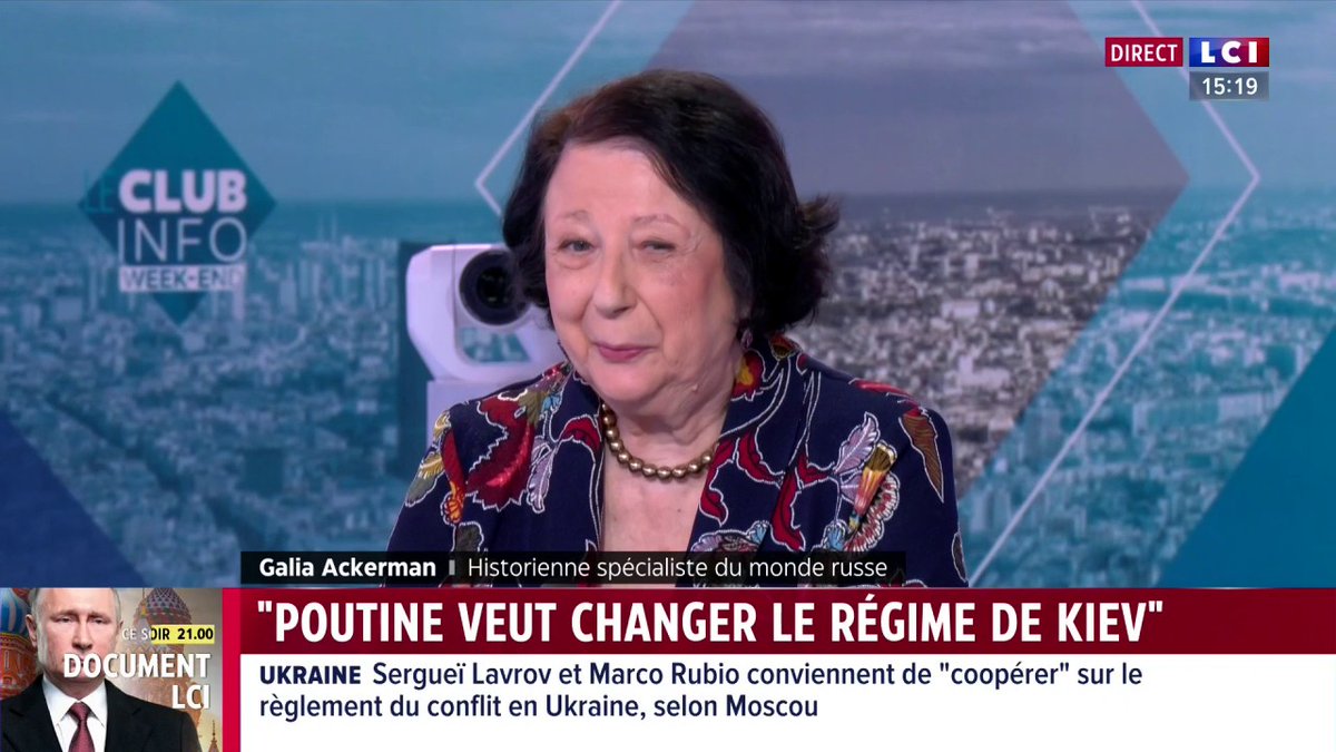 🗣️ Galina Ackerman (Historienne spécialiste du monde russe) : "Poutine veut changer le gouvernement de Kiev, il veut que la direction de l'Ukraine soit pro-russe "