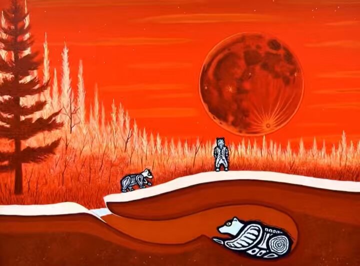 In Ojibwe our word for February is Makwa-giizis. Also translates to Bear Moon. Art by Clayton Samuel King. Music by Thunder Hill.
