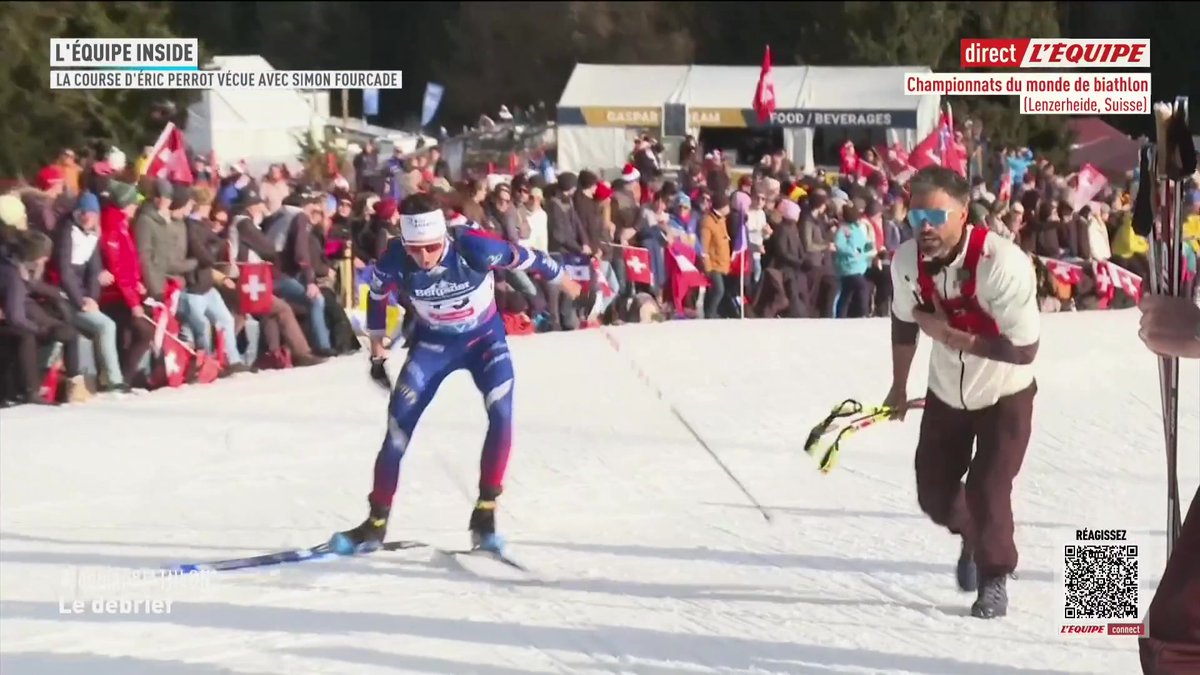 Au plus près de la course d'Éric Perrot ! (Re)vivez sa médaille en bord de piste avec Simon Fourcade, son entraineur. Le biathlon c'est à suivre sur la chaine L'Équipe #lequipeBIATHLON