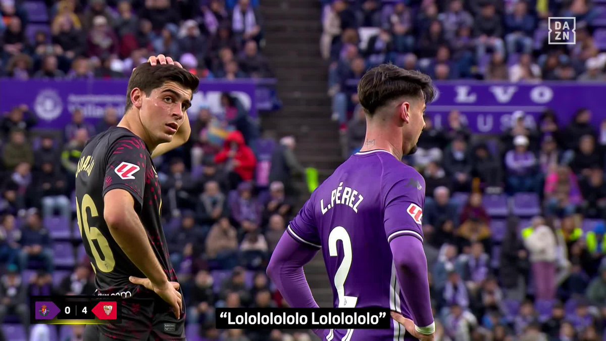 "Mululu vete ya, Mululu vete ya" El cántico de la afición del Real Valladolid contra Luis Pérez, uno de los capitanes del equipo #LALIGAenDAZN ⚽️