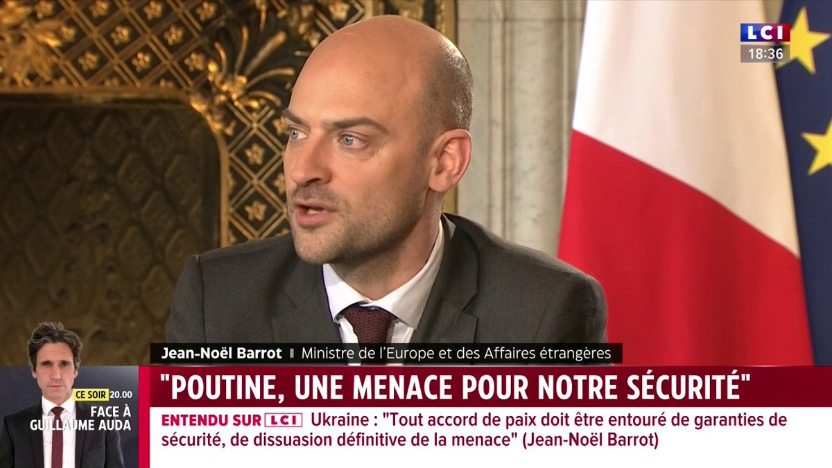 🗣️ - Darius Rochebin "Si le ministre des Affaires étrangères russe Sergueï Lavrov vous appelle, vous répondez ? - "Aujourd'hui non." affirme Jean-Noël Barrot (Jean-Noël Barrot), chef de la diplomatie française