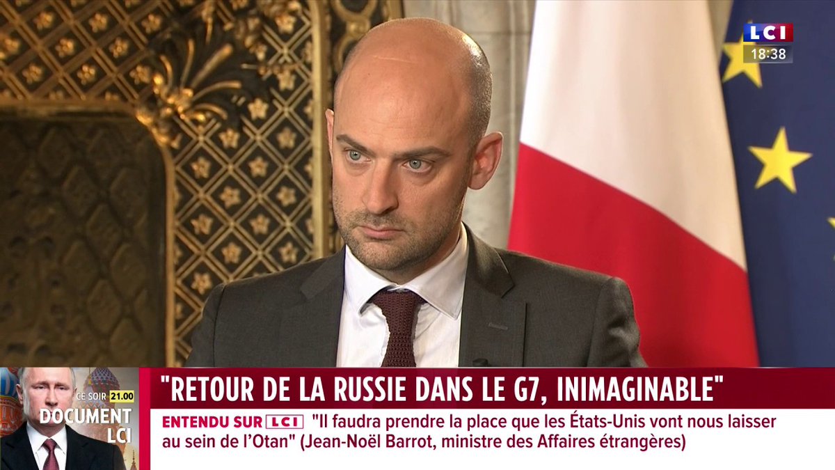 « Le retour de la Russie au G7 ? C'est inimaginable. » affirme Jean-Noël Barrot (Jean-Noël Barrot), chef de la diplomatie française à Darius Rochebin