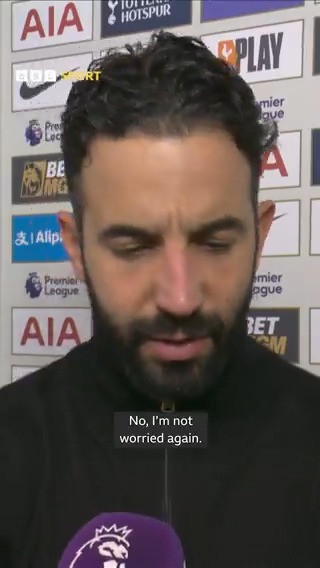 Manchester United boss Ruben Amorim says he isn't worried about the pressure after his side was beaten by Spurs. #BBCFootball