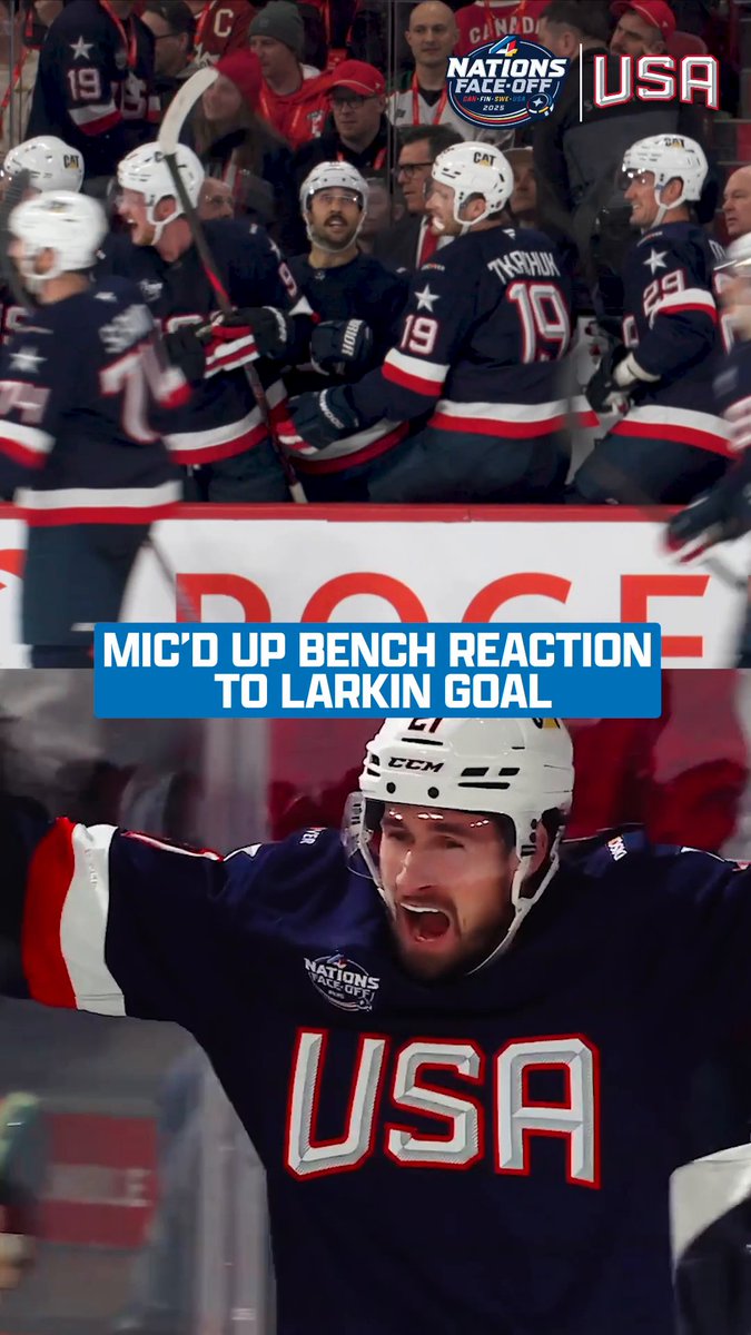 Bench reactions never get old 😍 📺: #4Nations Face-Off Sweden vs. USA TOMORROW at 8p ET on NHLonTNT, Sports on Max, Sportsnet and TVA Sports!