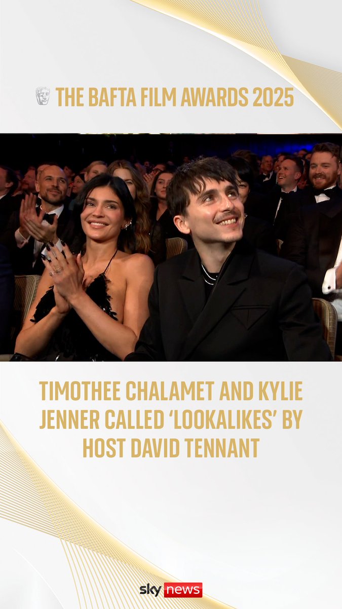 Kylie Jenner joins Timothee Chalamet at the 2025 #BAFTAFilmAwards in London 🖤