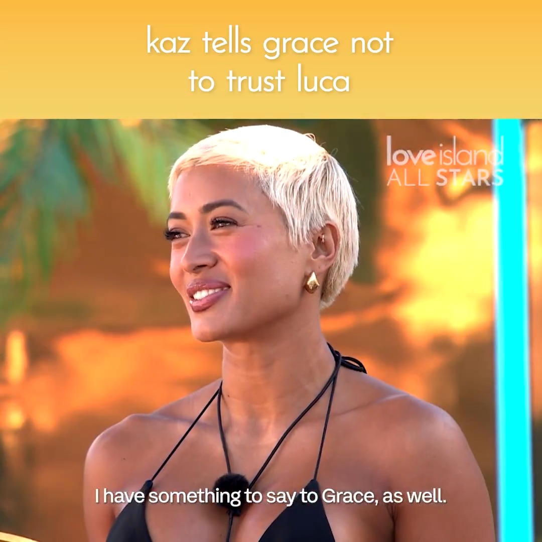 Kaz lays her cards on the table as she tells Grace more about the Samie situation 👀 #LoveIslandAllStars #LoveIsland
