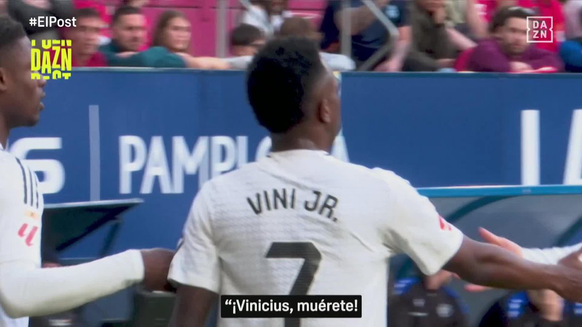 Los cánticos contra Vinicius por parte de un sector de El Sadar tras el gol del Real Madrid Esto tiene que dejar de pasar en cualquier campo y contra cualquier jugador 😡 #ElPost