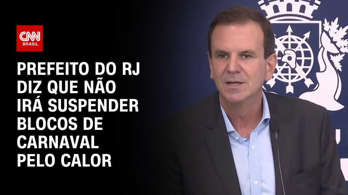 O prefeito do Rio de Janeiro, Eduardo Paes (PSD), disse que não irá suspender os blocos de Carnaval e reforçou alguns cuidados. Ele fez uma leitura sobre a questão do calor e lembrou a morte de uma menina no show da cantora Taylor Swift devido as altas temperaturas #CNNPrimeTime