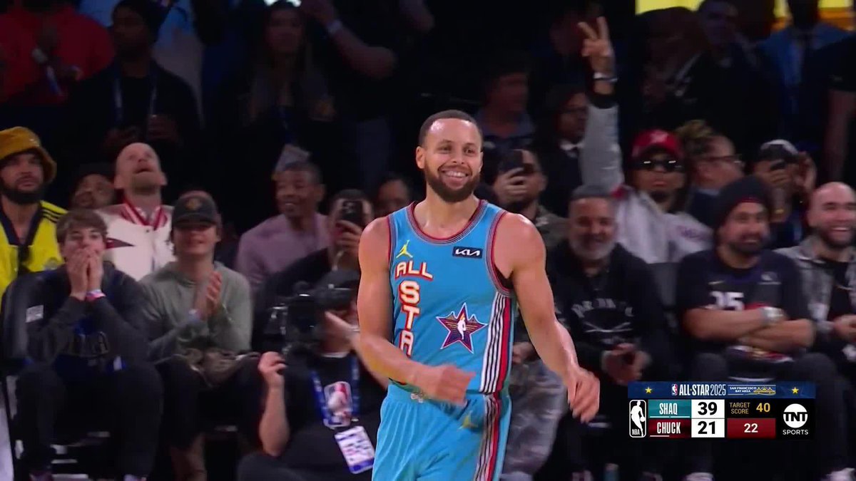 Steph with the signature LOOKAWAY three 💦 #NBAAllStar