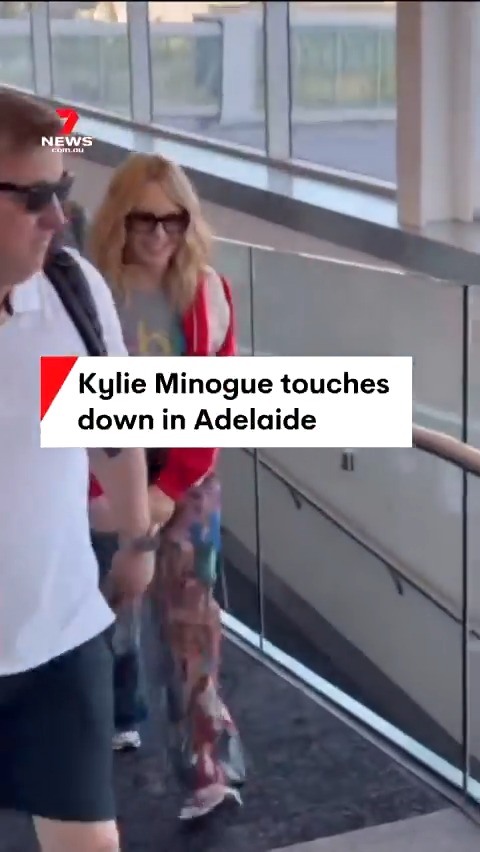 Aussie pop princess Kylie Minogue has spent the day in Adelaide ahead of tomorrow night's show at the Adelaide Entertainment Centre. #7NEWS