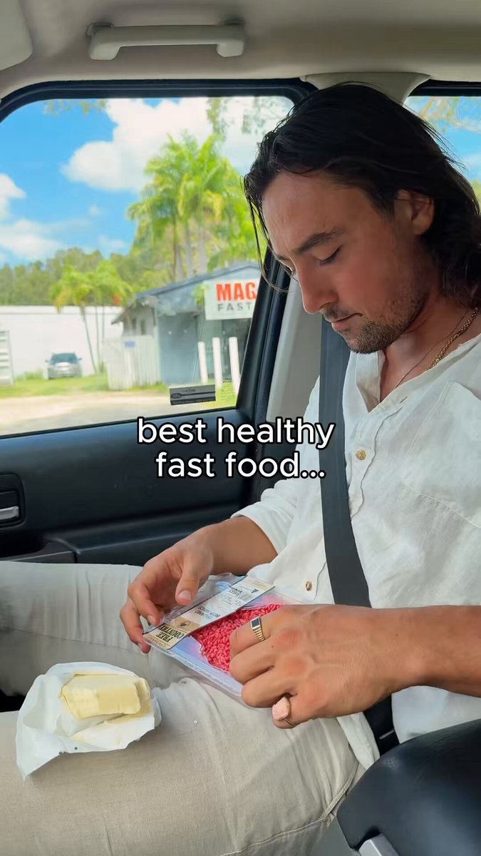 my favorite fast food raw ground beef out the packet And a slab of raw buttah Don’t knock it until you’ve tried it What’s your fave snack on the go?