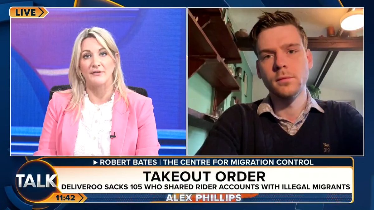 Migration expert Robert Bates calls for the state to combat illegal migration by implementing harsh fines, as Deliveroo sack 105 workers who shared rider accounts. "We need to make it a real deterrent and then we can get planes oiled up ready to go." Alex Phillips