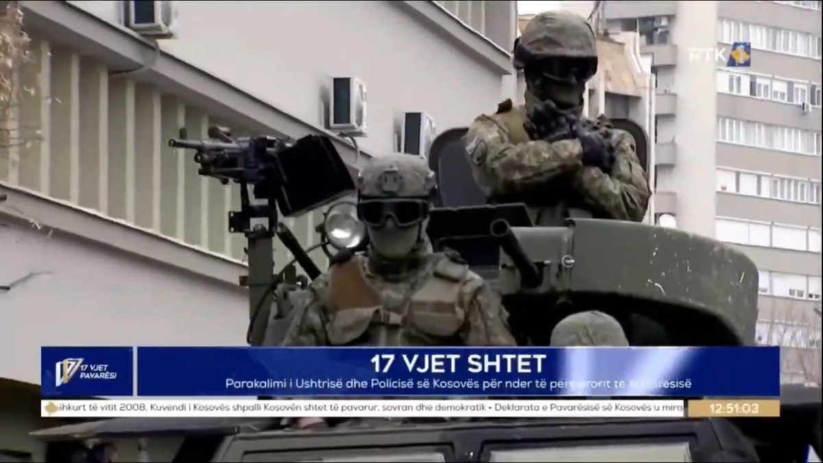 Kosovo's Army and Police held a parade to mark the 17th anniversary of the country's independence.