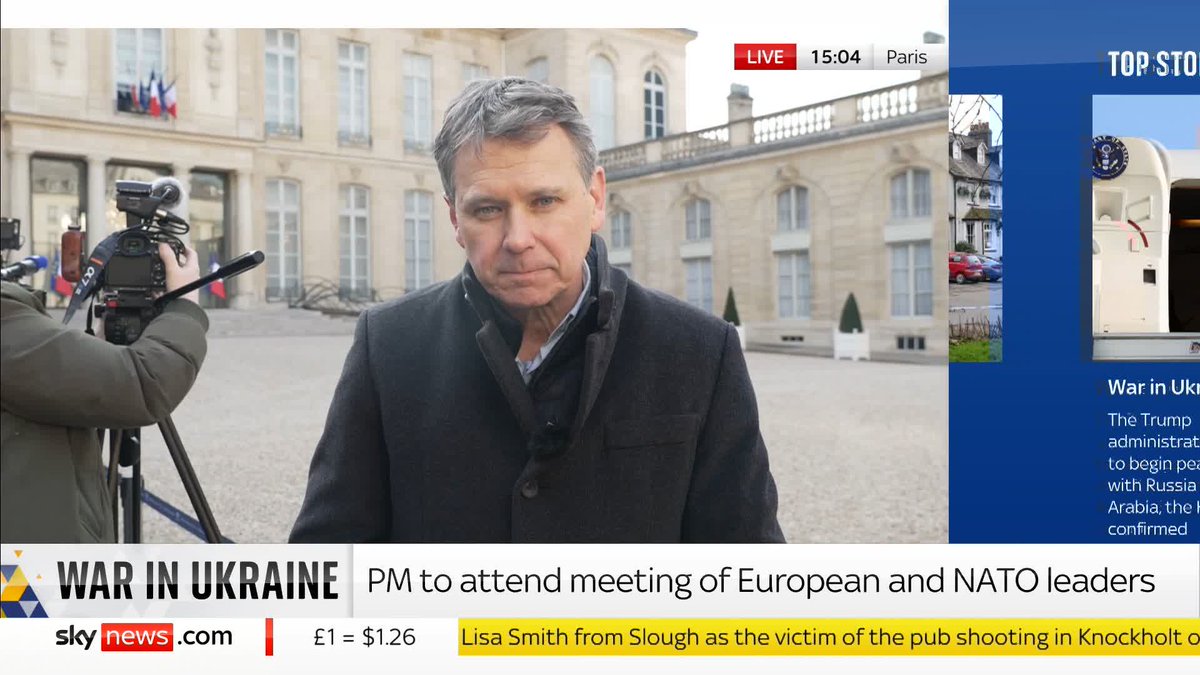 'Is it possible that the close relationship between the US and Europe is about to come under strain.' Sky's Europe correspondent Adam Parsons reports from Paris as European leaders are expected to arrive at the Élysées Palace soon. 📺 Sky 501