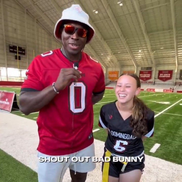 Asking all the important questions at the Girls Flag Football Preseason Classic 🎤