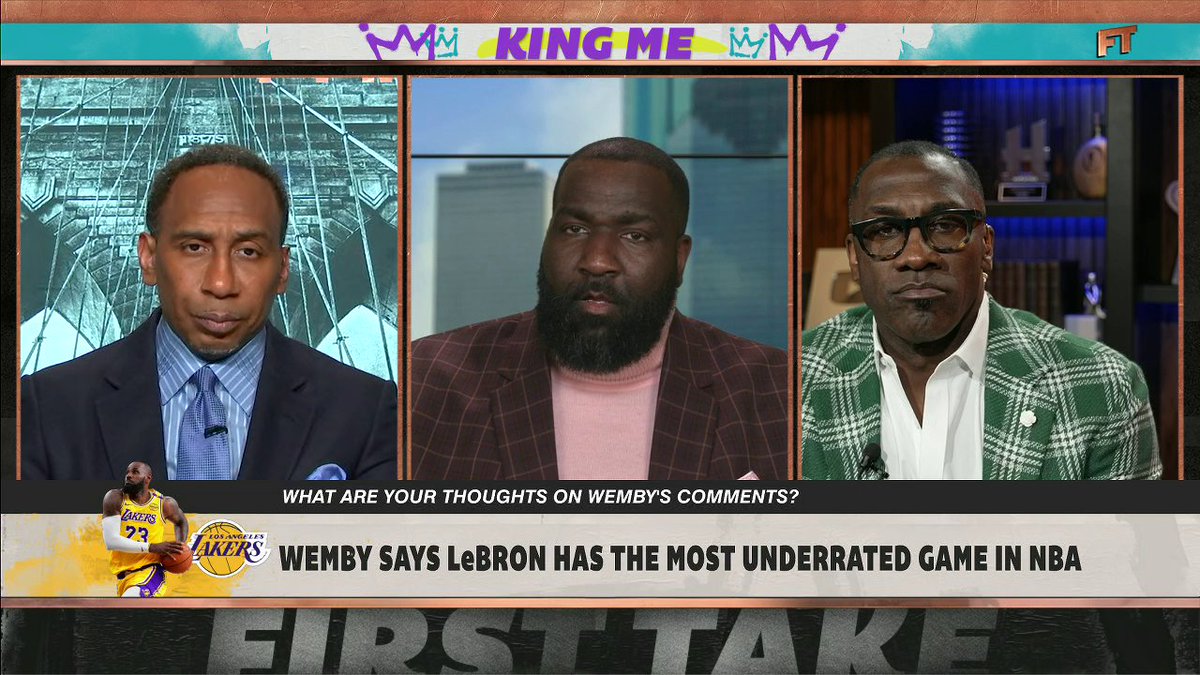 .Kendrick Perkins is shocked that Wemby considers LeBron to be underrated. “We talk about LeBron James more than anybody in life.”