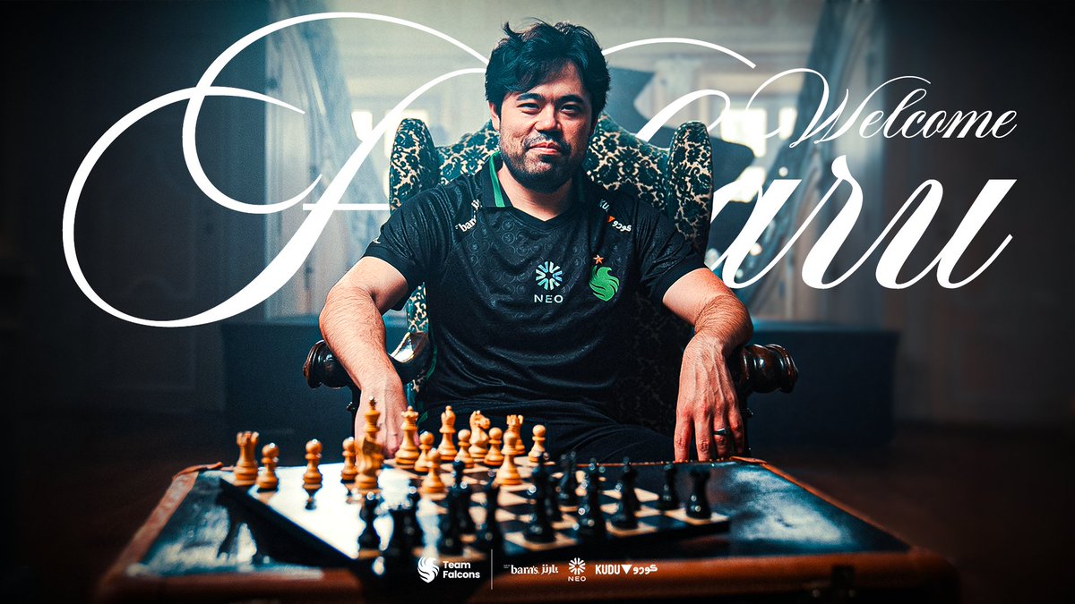 The next move is clear—Hikaru Nakamura joins Team Falcons. 🦅♟ Welcome to the nest!