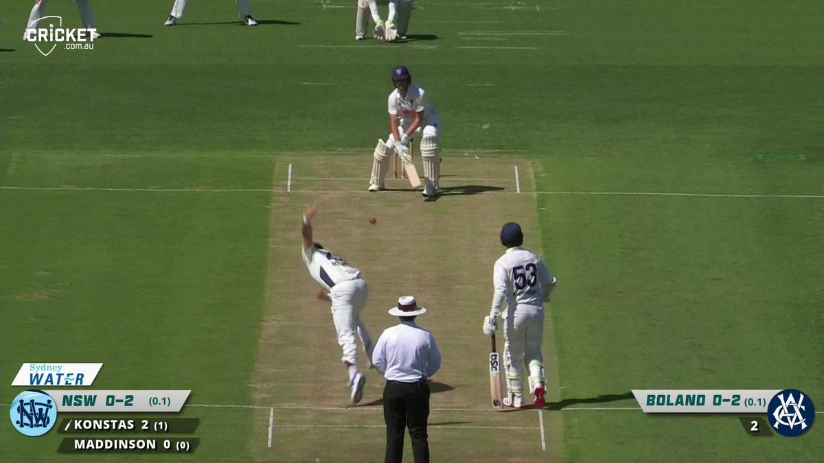 Konstas! Second ball of the match! 😱 Watch the #SheffieldShield LIVE: