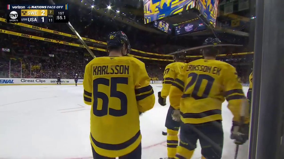 Jesper Bratt whips one home to give Sweden the lead! 👀 #4Nations 🇺🇸: NHLonTNT &amp; @SportsonMax ➡️ 🇨🇦: Sportsnet or stream on Sportsnet+ ➡️