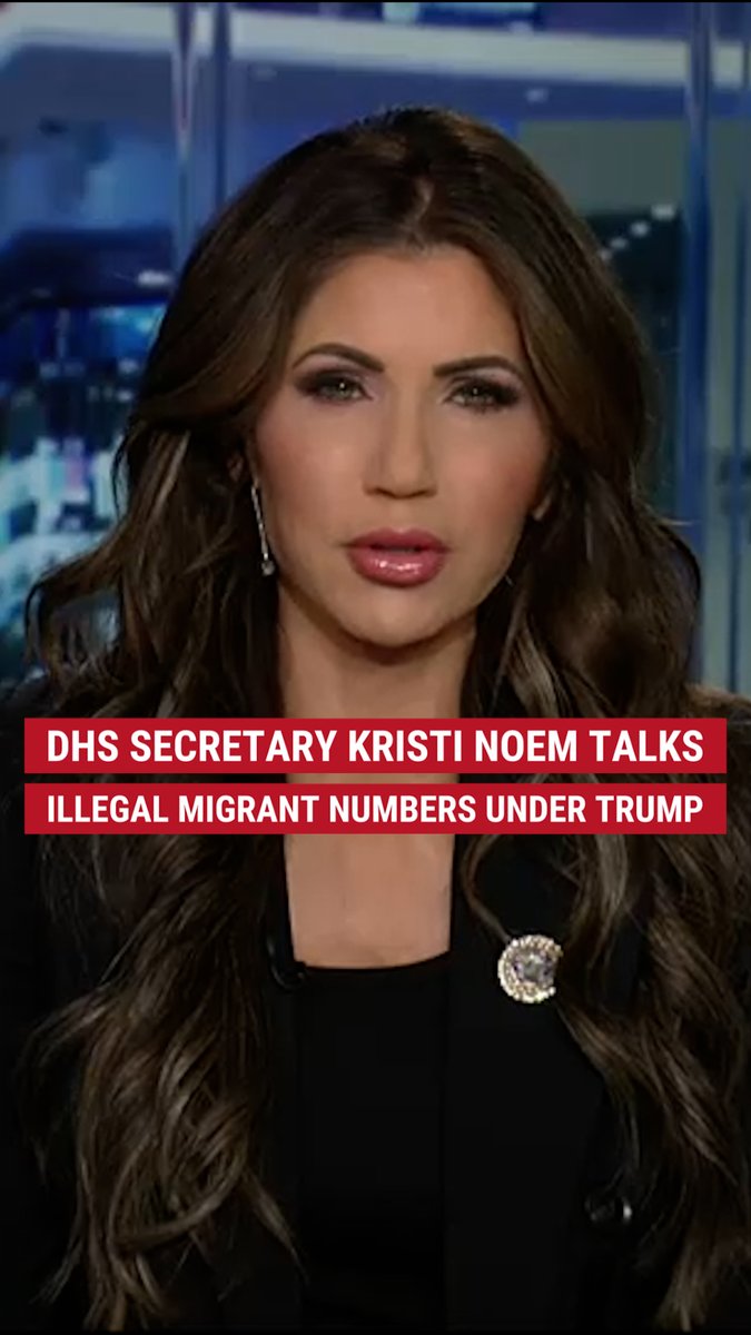 'IT'S BEEN REMARKABLE': Homeland Security Secretary @Sec_Noem talks the low number of migrants crossing the southern border daily since Trump took office compared to the thousands per day under Biden.
