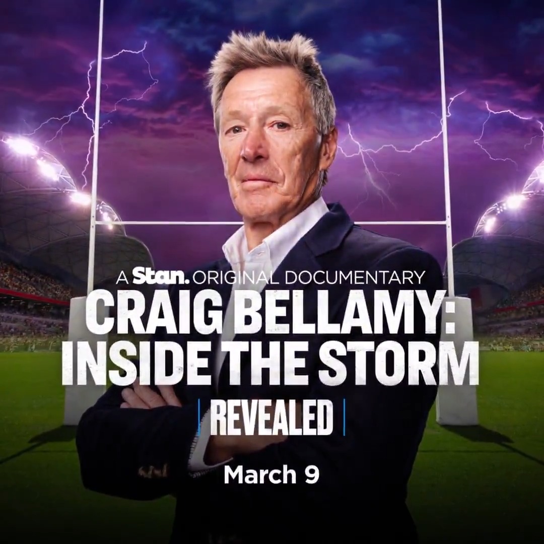 📢 TRAILER: #CraigBellamy invites us into his inner sanctum as he aims to lead the Melbourne @Storm to ultimate success in 2024. ⚡️🏉 The Stan Original Documentary Revealed - Craig Bellamy: Inside the Storm premieres March 9, only on Stan. #RevealedOnStan #StanOriginals