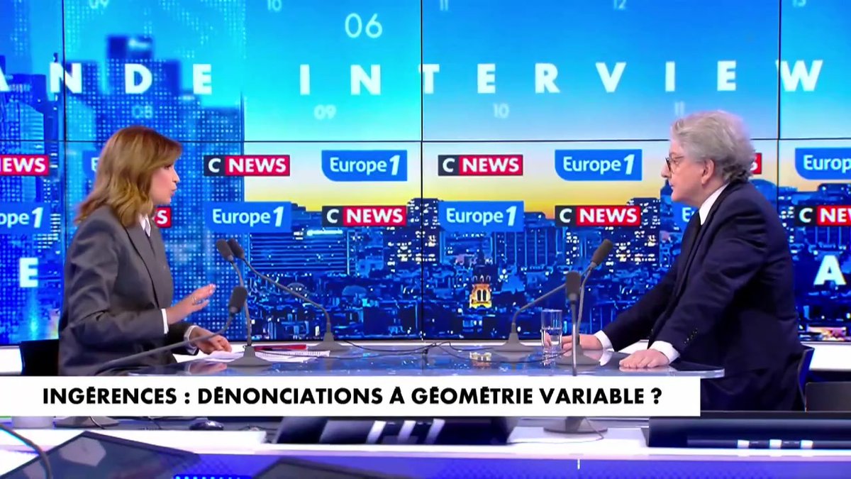 Elon Musk/ X : "Il peut dire ce qu'il veut, mais il doit veiller à ce que les algorithmes ne soient pas perturbés, truqués ou modifiés" déclare Thierry Breton #LaGrandeITW #Europe1