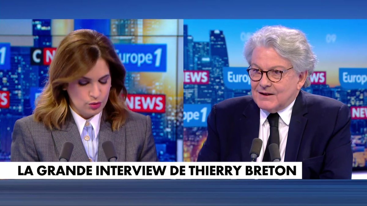 Il vaut mieux avoir un Elon Musk ou un Thierry Breton ? : Thierry Breton répond à Mabrouk Sonia dans #LaGrandeITW #Europe1