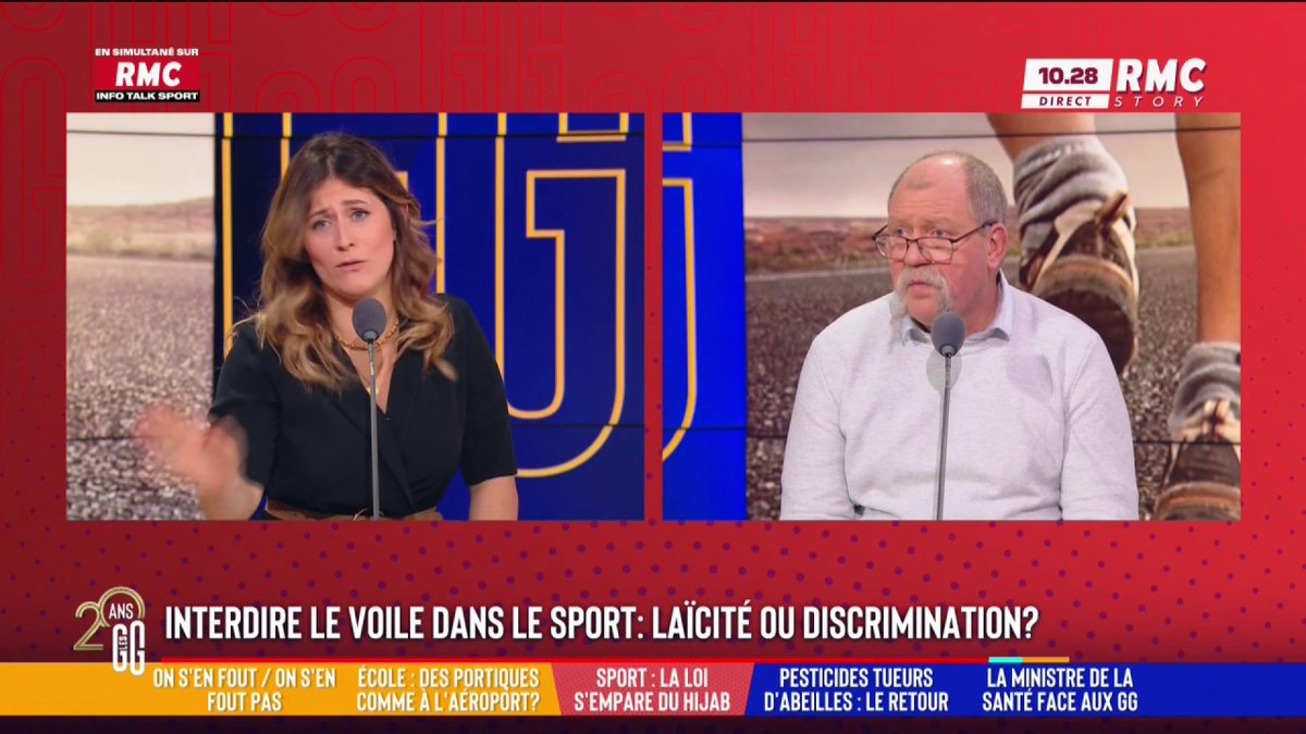🧕 Interdire le voile dans le sport 🗣️ Flora Ghebali : "Tout ça participe à stigmatiser les musulmans... Soit on décide de diviser encore le pays, soit on décide d'inclure ! Je pense qu'inclure les jeunes filles par le sport, c'est mieux que de les exclure..." #GGRMC