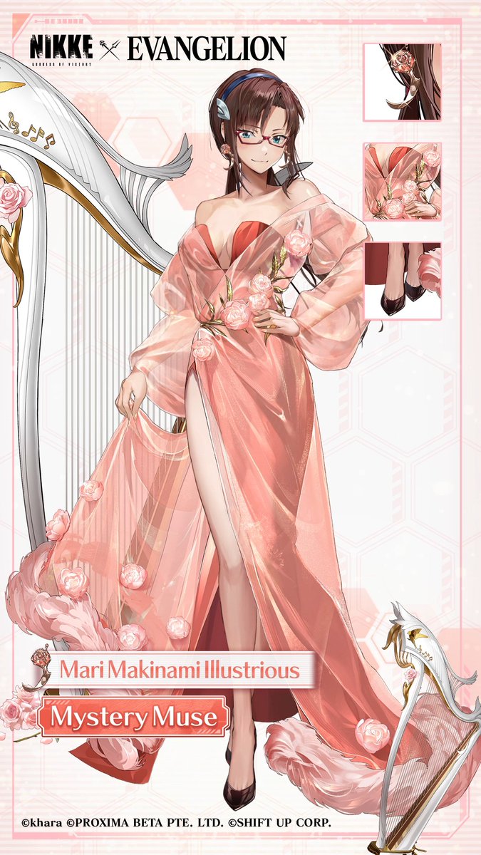 【Mari Makinami Illustrious Costume Introduction】 #NIKKExEVA #MariMakinamiIllustrious Introducing the new costume of Mari Makinami Illustrious! 👗 It can be obtained from [Passion Canon Pass: Mari] after upgrading to premium pass and fulfilling specific conditions. ◆Costume Name Mystery Muse #NIKKE