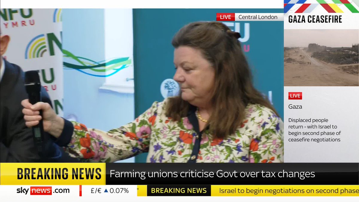 'I don't want to think this is ideologically driven, but the money isn't big enough to justify the attack on our industry.' President of the County land and business association Victoria Vyvyan speaks at a news conference, as farming unions criticise the govt over tax charges.
