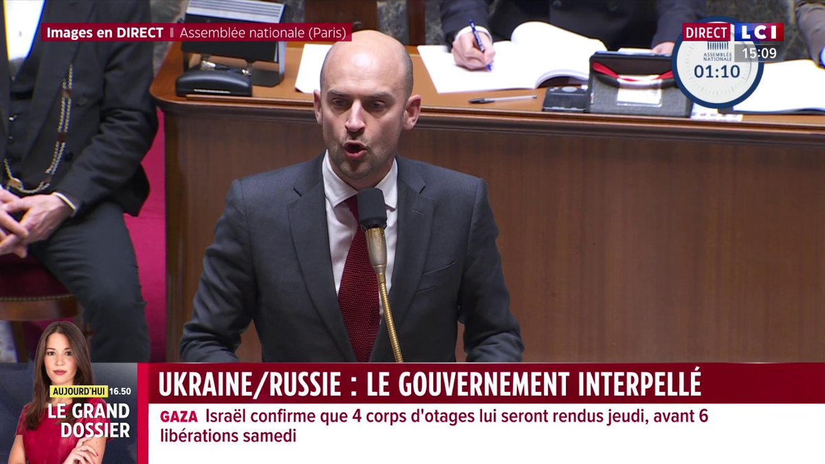 🔴 Ukraine / Russie : le gouvernement interpellé 🗣️ "Jamais depuis 1945 le risque d'une guerre en Europe, autour de nous, n'a été aussi élevé qu'aujourd'hui." 👉 Jean-Noël Barrot (Jean-Noël Barrot), ministre de l'Europe et des Affaires étrangères