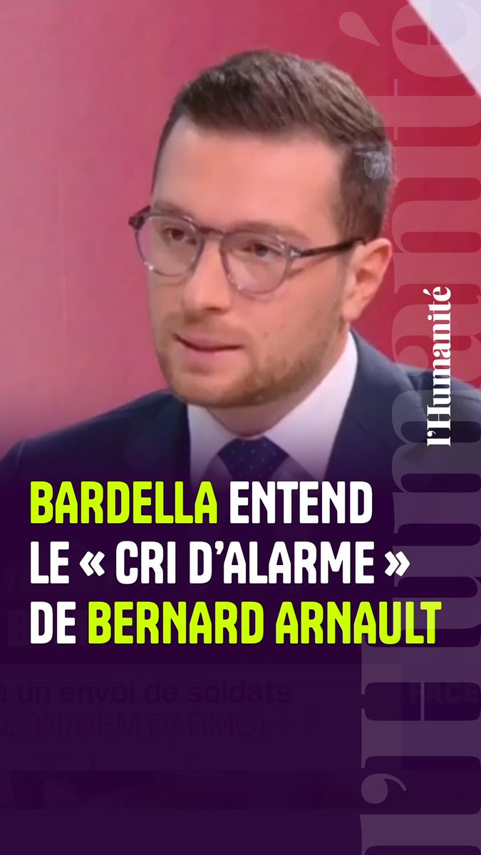 Convergence des luttes : Jordan Bardella, président du Rassemblement national, entend le "cri d'alarme" de Bernard Arnault, la cinquième fortune mondiale.