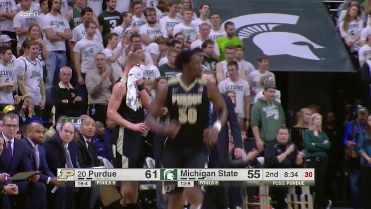 PTS: 25 REB: 17 Late great Caleb Swanigan put up a monster double-double in Purdue Men's Basketball's 2017 win at Michigan State. 📺 No. 13 Purdue at No. 14 Michigan State - 7 ET tonight on Peacock #B1GMBBall