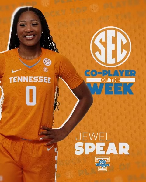 🏀 SEC Player of the Week: Feb. 18 🟠 Jewel Spear Lady Vols Basketball x #SECWBB