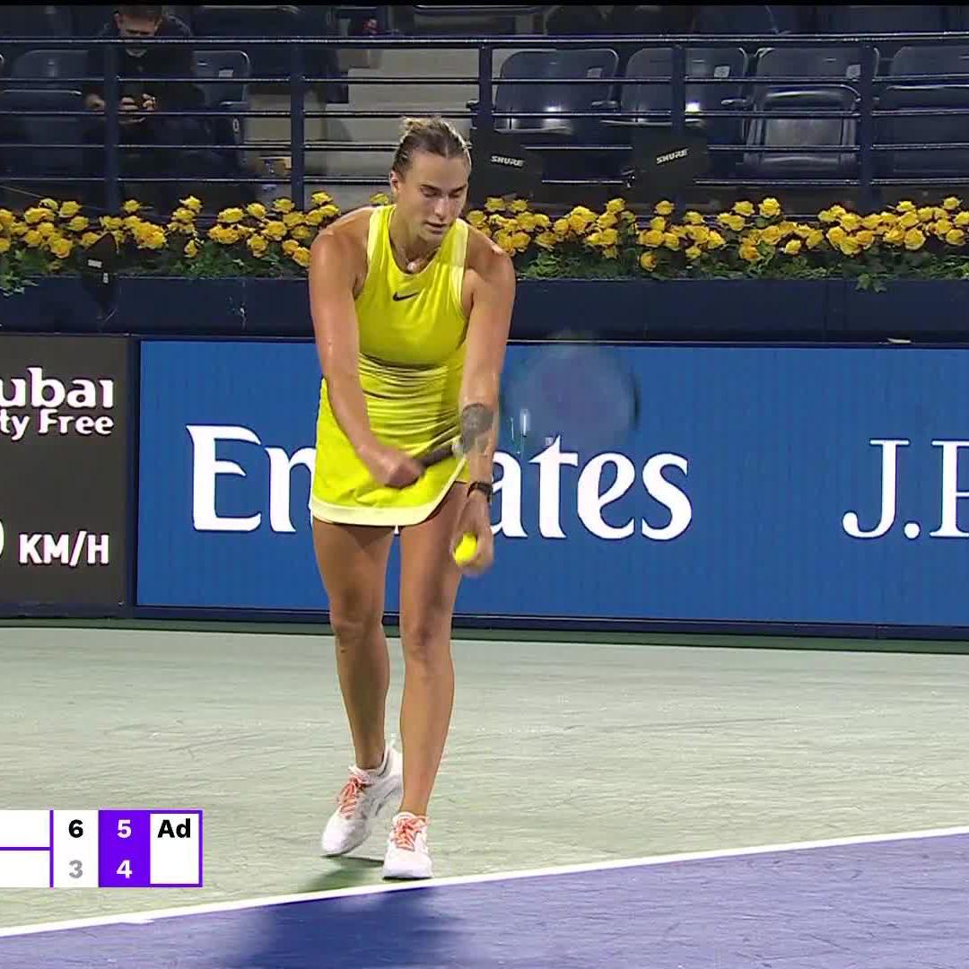 Bringing the power 🔋 Sabalenka Aryna brings the heat and defeats Kudermetova 6-3, 6-4 after a late night in Dubai! #DDFTennis