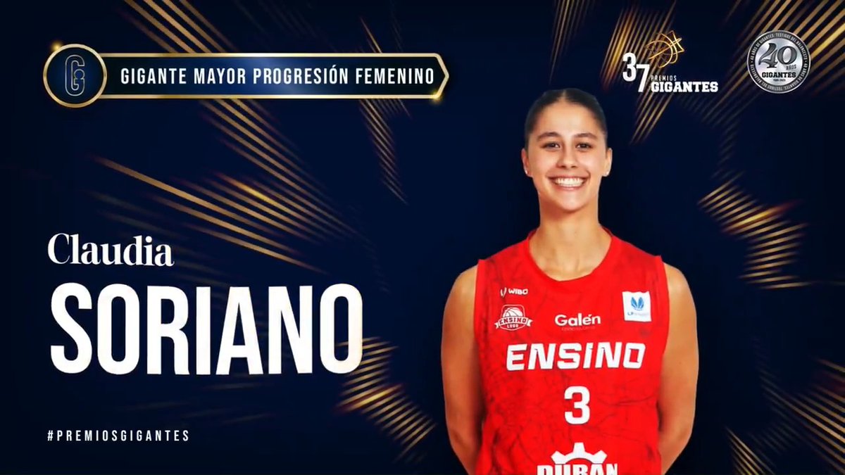 🏆Premio GIGANTE MAYOR PROGRESIÓN FEMENINA🏆 🔝Claudia Soriano claudia soriano, jugadora de Ensino Lugo #PremiosGigantes 🎖️