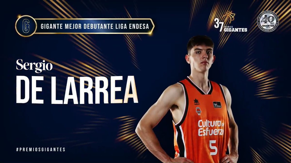 🏆Premio GIGANTE MEJOR DEBUTANTE LIGA ENDESA🏆 🔝Sergio de Larrea Sergio De Larrea Asenjo, jugador del Valencia Basket Club #PremiosGigantes 🎖️