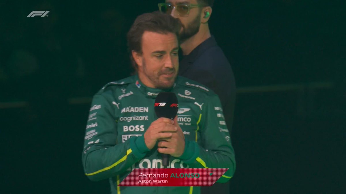 "Now that we've seen the best looking car of the night, please enjoy the rest of the evening" 😂👏 #F175LIVE Fernando Alonso