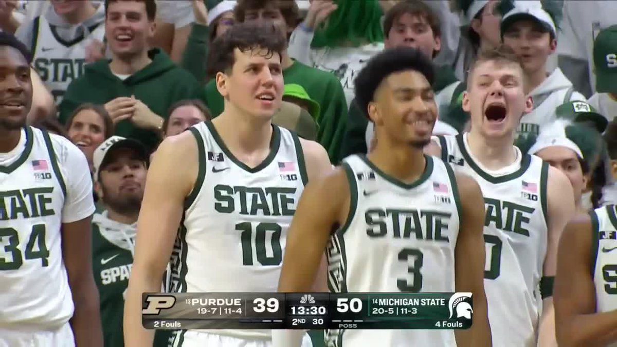 The Michigan State Men's Basketball bench loved this from Frankie Fidler ‼️‼️ #B1GMBBall on Peacock 💻