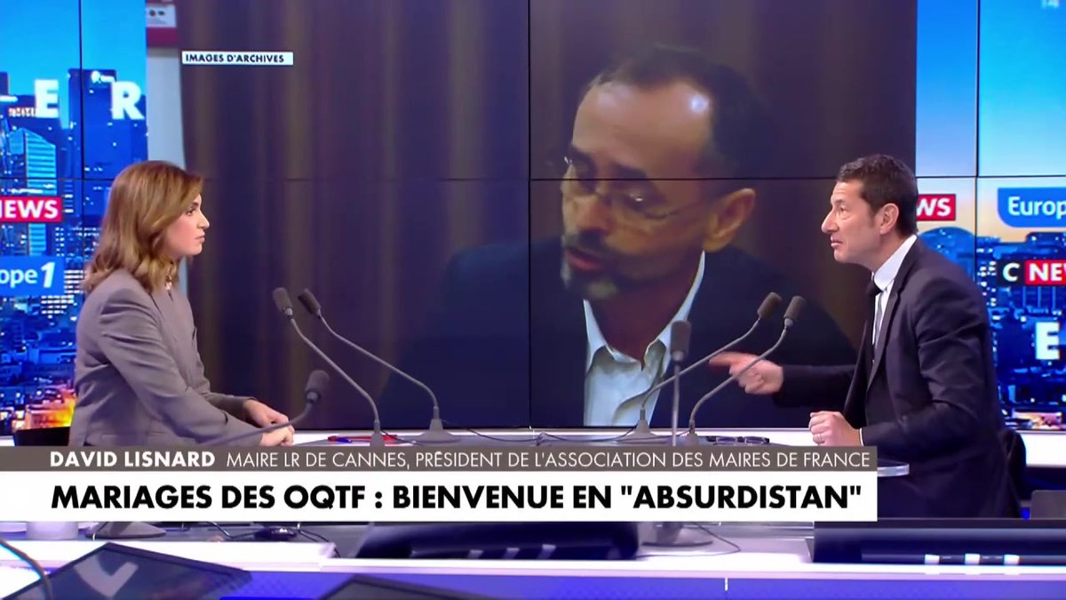 Robert Ménard refuse de marier un OQTF : "cette personne, qu'on vous oblige à marier par la loi, elle-même, a une obligation de ne pas être dans la salle de mariage" déclare David Lisnard #LaGrandeITW #Europe1