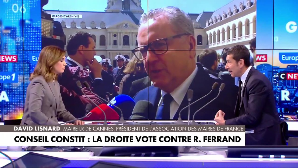 Richard Ferrand : "Est-ce qu'il vaut mieux, au sommet du Conseil constitutionnel, un juriste connu pour ses mérites et son indépendance ou un courtisan ?" s'interroge David Lisnard #LaGrandeITW #Europe1