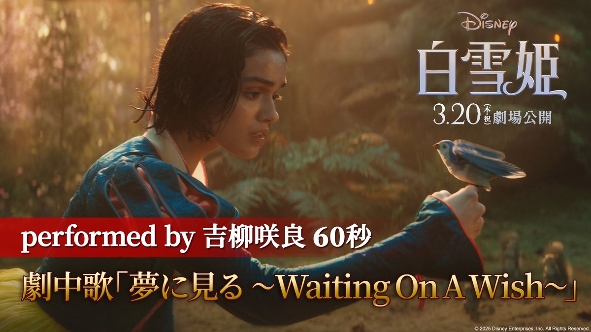 実写版『#白雪姫』 *⋆✦ スペシャル歌唱イベント 開催決定 ✦⋆* ⠀ 20組40名様をご招待🍎ˎˊ˗ フォロー&リポストで応募❗️ さらに #白雪姫スペシャル歌唱イベントご招待 ＋ 劇中歌「夢に見る ～Waiting On A Wish～」への感想を引用投稿すると当選率🆙⤴ ⠀ ✦締切 2/20（木）23:59 ⠀ ✦イベント概要 日時：3/5（水） 会場：都内某所 ※ゲスト登壇を予定しています ※本イベントは映画本編の上映はございません ※予告なく変更／中止になる場合がございます ⠀ ✦注意事項 ご招待：20組40名様 ※引用投稿で何度でも応募OK ※非公開アカウントは応募不可 ※イベントの詳細は後日、当選者のみDMでお知らせ ※DM後にフォローを外すと当選無効 ⠀ ✦詳細 ⠀ 最高のファンタジー・ミュージカル 実写版『白雪姫』 𝟑/𝟐𝟎（木・祝）劇場公開🎬