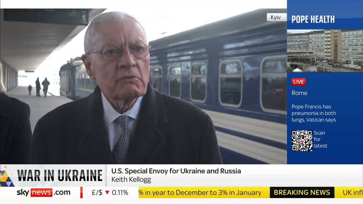"We are going to listen." The US envoy to Ukraine Keith Kellogg has arrived in Kyiv and is set to meet Volodymyr Zelenskyy later today. 📺 Sky 501, Virgin 602, Freeview 233 and YouTube